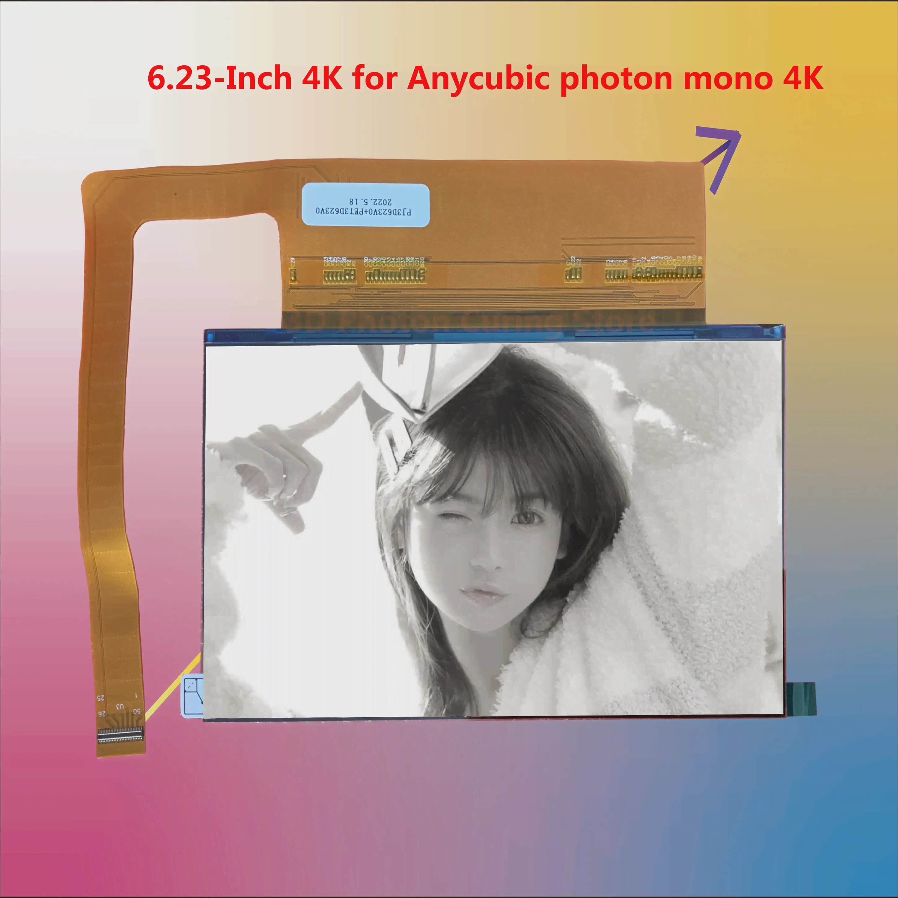 Anycubic photon Mono 4K 6,23-дюймовый 4K ЖК-экран, монохромный ЖК-экран для ЖК-3D-принтера