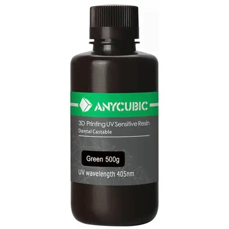 Anycubic Dental Castable 3d printing UV Sensitible Resin Green 500g