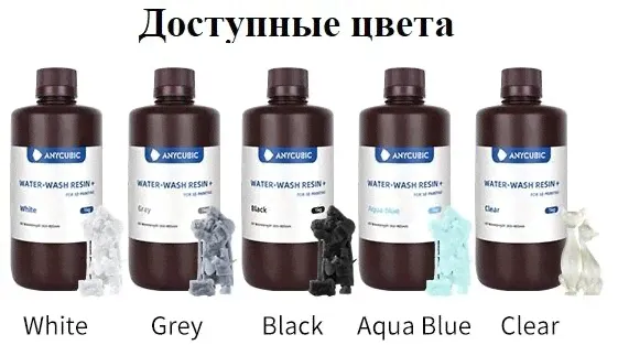 Фотополимерная водосмываемая смола Anycubic Water Wash Resin+ черная-2