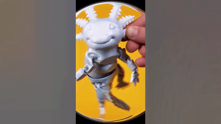 ADORABLE ARTICULATED AXOLOTL, PRINT-IN-PLACE BODY, SNAP-FIT HEAD, CUTE FLEXI | by Anycubic Kobra Neo