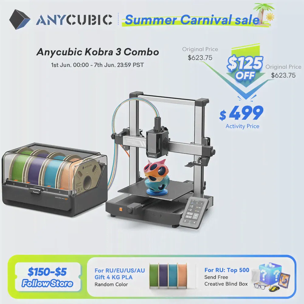 ANYCUBIC K3 комбинированный многоцветный FDM 3D-принтер с максимальной скоростью печати 600 ммс размер сборки 250 мм x 250 мм x 260 мм печать в 4-8 цветах (art.: 3920c6a275b47)-2