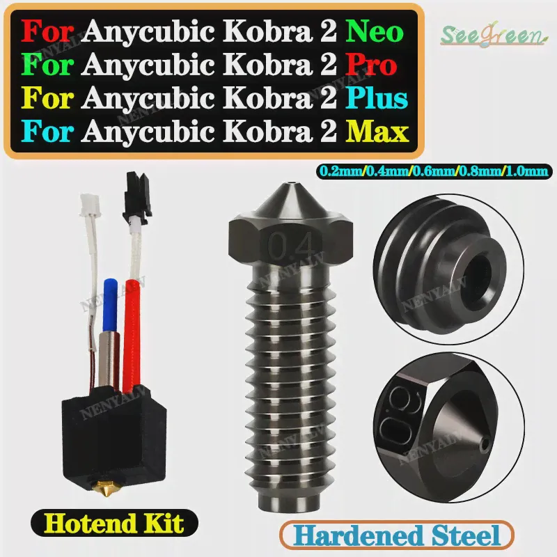 Для Anycubic Kobra 2 Hotend сопло из закаленной стали для Anycubic 2 Neo Hotend комплект для Anycubic Kobra 2 max (art.: 3920c486f8dc2)