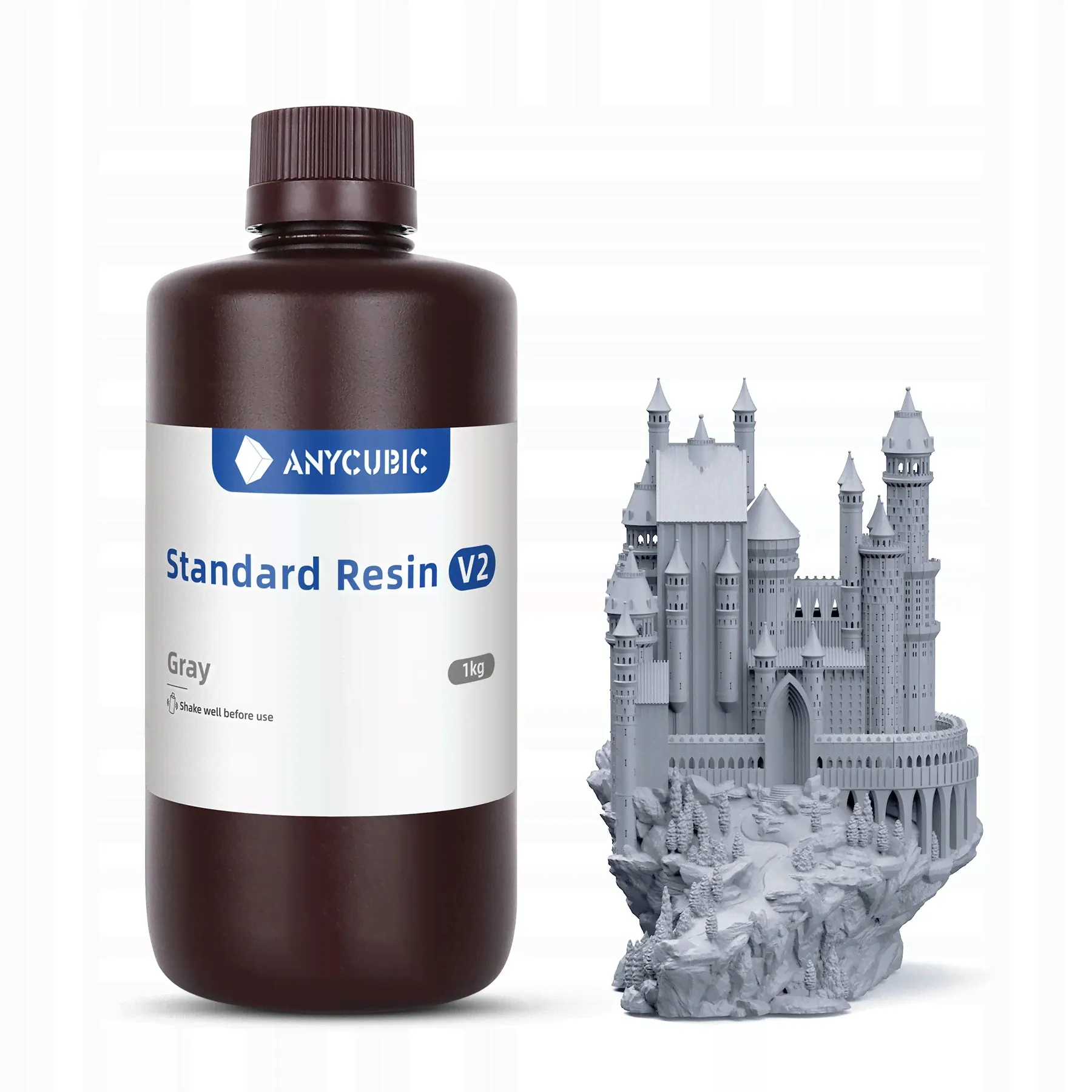УФ-смола Anycubic Standard V2 Grey Basic Grey 1kg 1L для 3D-принтера-0