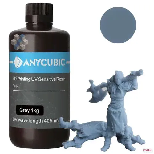 Фотополимерная смола Anycubic Basic Colored UV Resin для 3D принтера 405нм Серая (Gray) 1 литр-0